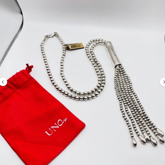 NWT Uno De 50 Jellyfish Long Statement Beaded Necklace Tassel BOLO Silver Plated - Picture 6 of 16